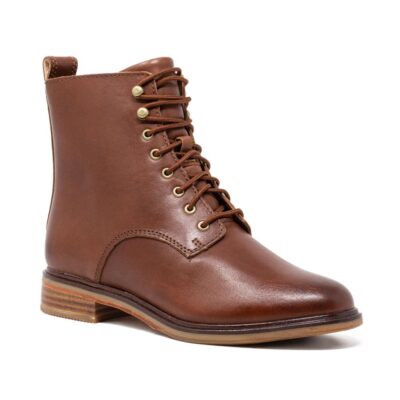 CLARKS Clarkdale Lace Dark Tan. Premium Leather Shoes