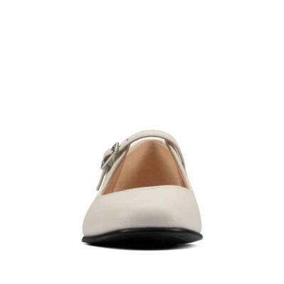 Clarks Pure Flat White Leather