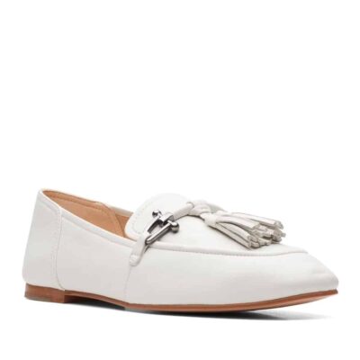 Clarks Pure 2 Tassel White Leather