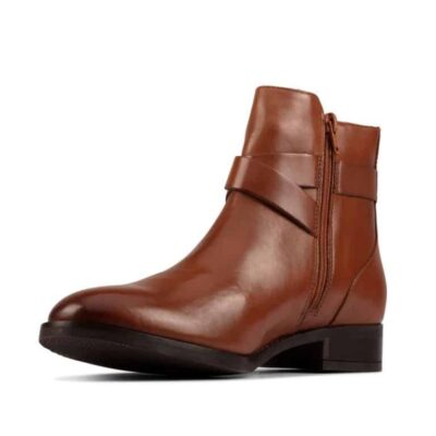 Clarks Hamble Buckle Dark Tan Leather